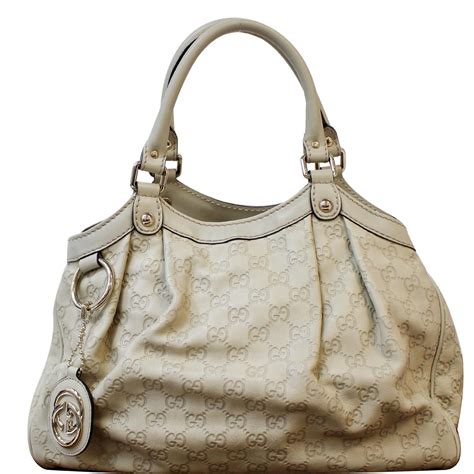 gucci guccissima white bag